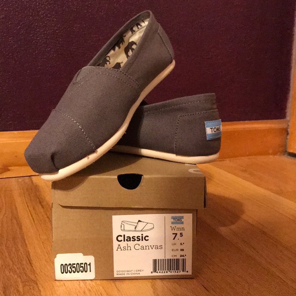Toms Classic Ash Canvas Shoes - Size 7.5W - NWT